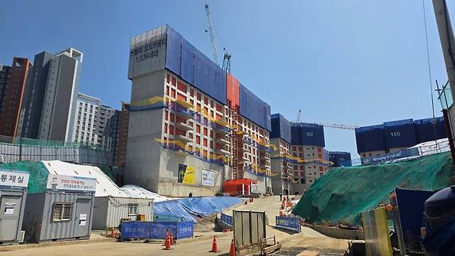 경기 가평군 ‘썬밸리 오드카운티 가평설악' 공사현장 전경. ⓒ데일리안 이수현 기자