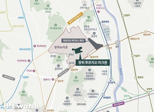 장위푸르지오마크원 위치도./자료=대우건설