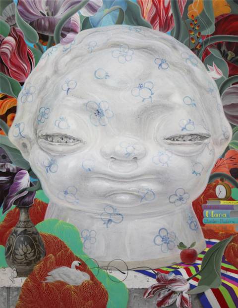하행은, My Table-Light, acrylic on linen, 2026. 우마린 갤러리 제공