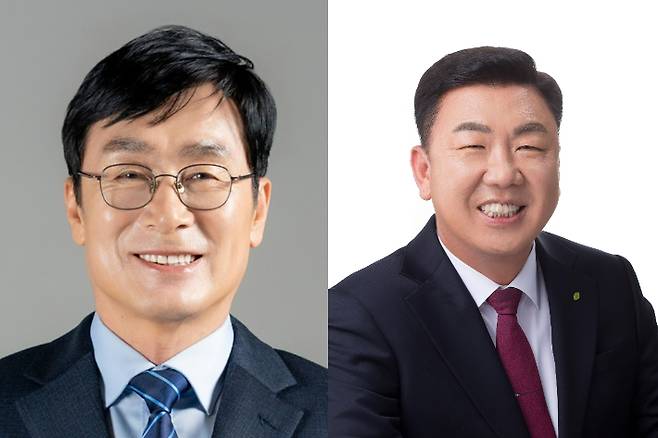 민주당 이장섭·국민의힘 이범석 청주시장 후보. 충북도선관위 제공
