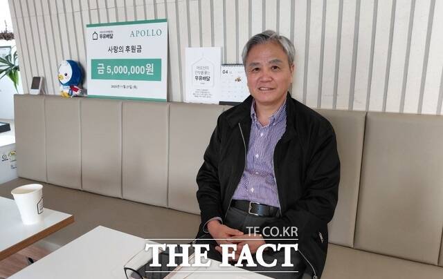 29일 오후 2시 서울 성동구 옥수동 '어르신의 안부를 묻는 우유배달' 사무실에서 호용한 이사장이 고독사 예방을 위한 캠페인 취지를 설명하고 있다. /손원태 기자