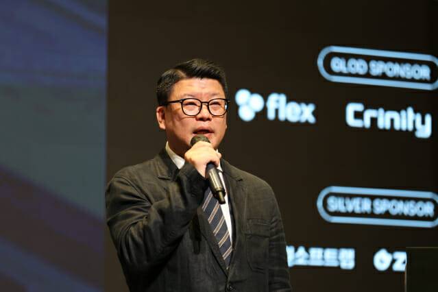 박창준 엔피 이사가 7일 서울 강남구 슈피겐홀에서 열린 ‘HR테크 리더스 데이 시즌5’에서 발표하고 있다. (사진=지디넷코리아)