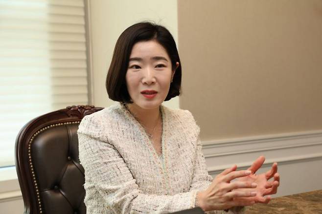 조미령 삼성증권 압구정금융센터 SNI지점장이 지난달 16일 서울 서초구 삼성전자사옥에서 아시아경제와 인터뷰하고 있다. 삼성증권
