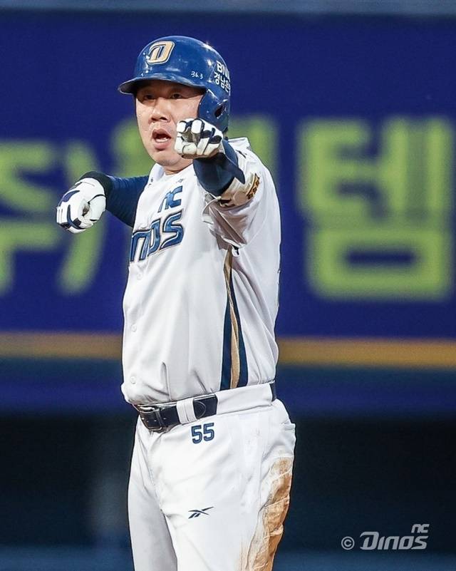 9일 삼성전에서 적시타를 친 이우성. 사진=NC 제공