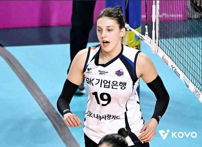 프로배구 여자부 화성 IBK기업은행의 외국인 선수 빅토리아 댄착(등록명 빅토리아).