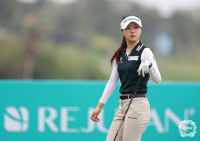 2라운드에서 홀인원을 기록한 한아름. 사진 제공=KLPGA