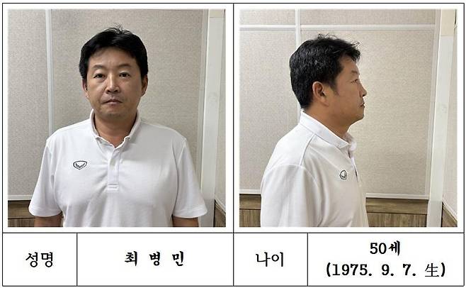 마약류 유통 피의자 최병민의 머그샷. 경기남부경찰청 제공