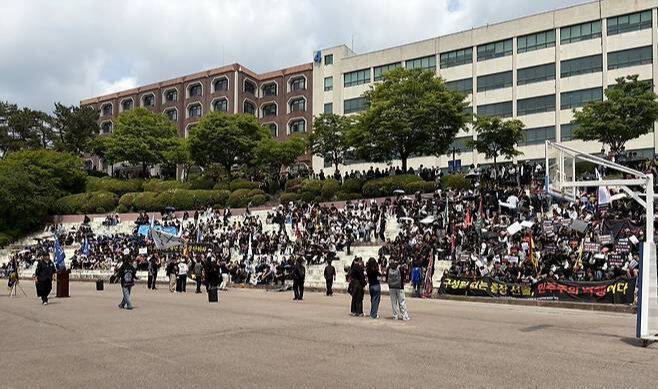12일 경기대 수원캠퍼스에서 열린 집회 현장. 총학생회 제공