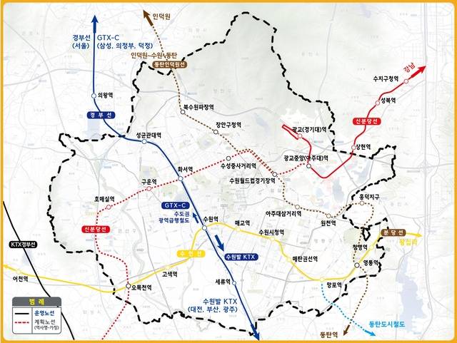 수원시 공간 대전환 격자형 철도망 사진=수원특례시 제공