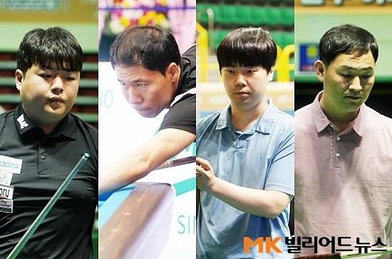 14일 전남 진도군 실내체육관에서 열린 ‘2026 진도아리랑배 전국3쿠션당구대회’ 남자3쿠션 128강전에서 (왼쪽부터) 조명우 허정한 김행직 최완영 등 빅4가 승리를 거두고 무난히 64강에 진출했다.