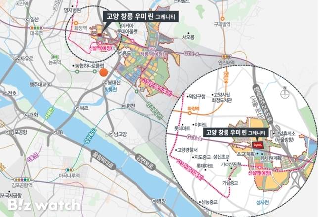 고양창릉 우미린 그레니티 위치도./자료=우미건설