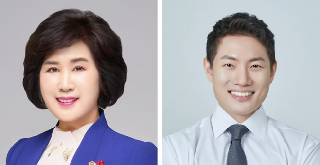 ▲ 사선거구 더불어민주당 정연화·국민의힘 김보석 후보. /사진제공=선관위