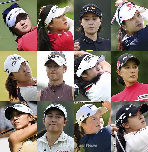 2026년 미국여자프로골프(LPGA) 투어 크로거 퀸시티 챔피언십 우승에 도전하는 유해란, 윤이나, 전인지, 최혜진, 고진영, 넬리 코다, 이정은6, 최운정, 리디아 고, 지노 티띠꾼, 로티 워드, 김세영 프로. 사진제공=ⓒAFPBBNews = News1 (사진을 무단으로 사용하지 마십시오.)