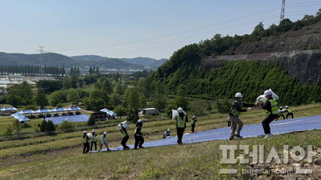 ▲'2026 재난대비 상시훈련'극한호우로 인한 복합재난 가정해 대응 훈련 시행했다.ⓒ농어촌공사