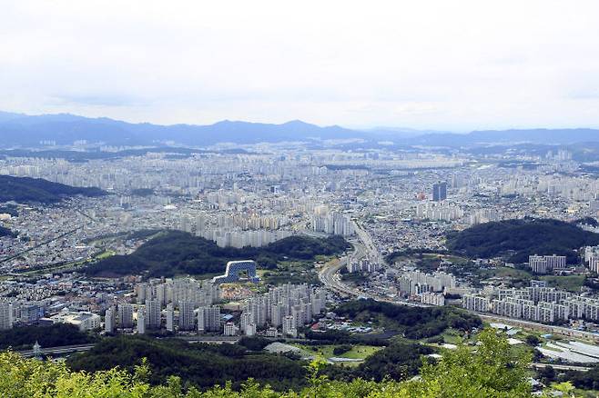 식장산에서 바라본 대전시 모습. 사진제공은 대전시