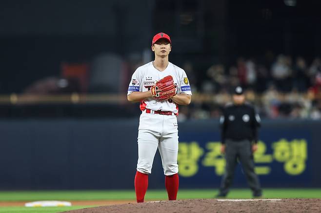 KIA 곽도규가 19일 광주-기아 챔피언스 필드에서 열린 2026 KBO리그 정규시즌 LG전 8회초 등판해 투구를 준비하고 있다. 사진 | KIA 타이거즈