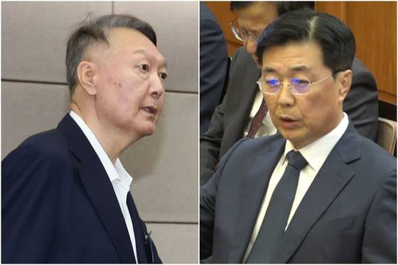 윤석열 전 대통령(왼쪽)과 홍장원 전 국가정보원 1차장. 사진공동취재단
