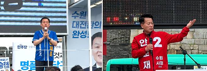 ▲ (왼쪽부터) 더불어민주당 이재준 후보, 국민의힘 안교재 후보. /최준희 기자wsx3025@incheonilbo.com