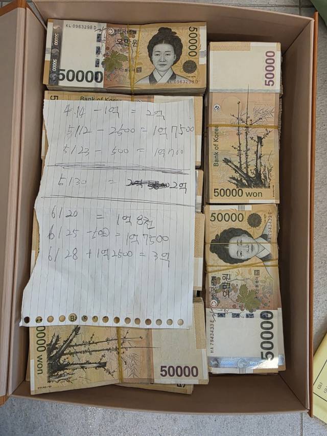 범죄 수익금. /경남경찰청/