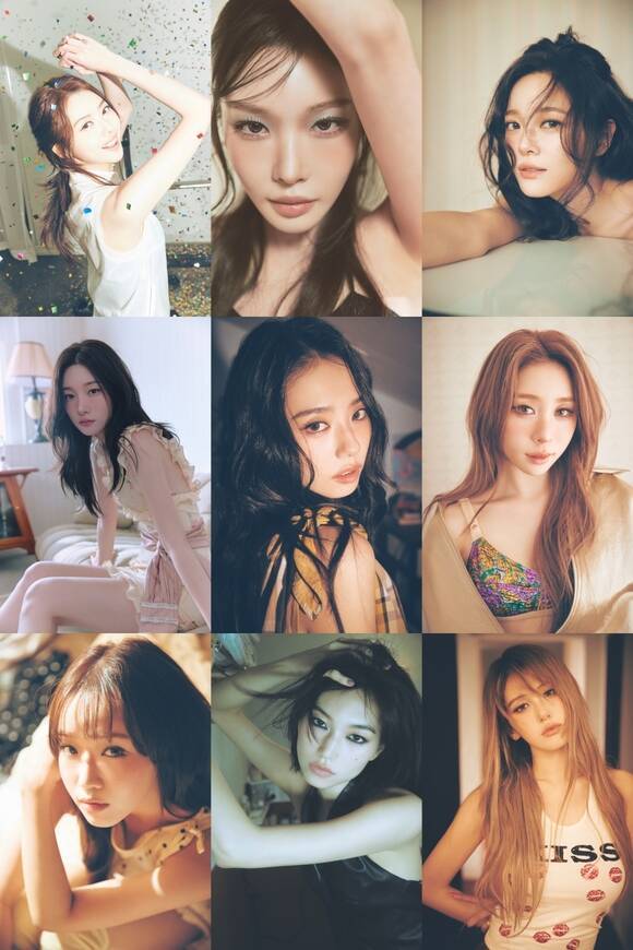 그룹 아이오아이의 임나영 청하 김세정 유연정 전소미 김도연 최유정 전채연 김소혜(왼쪽 위부터 시계방향)가 19일 10주년 기념 앨범 'I.O.I : LOOP'를 발표했다./스윙엔터테인먼트