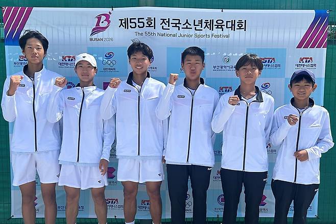15세 이하 충남 남자 대표팀, 문지성, 박주윤, 김건호, 이채호, 방준영, 박민우. 이채호는 개인전에 출전한다.