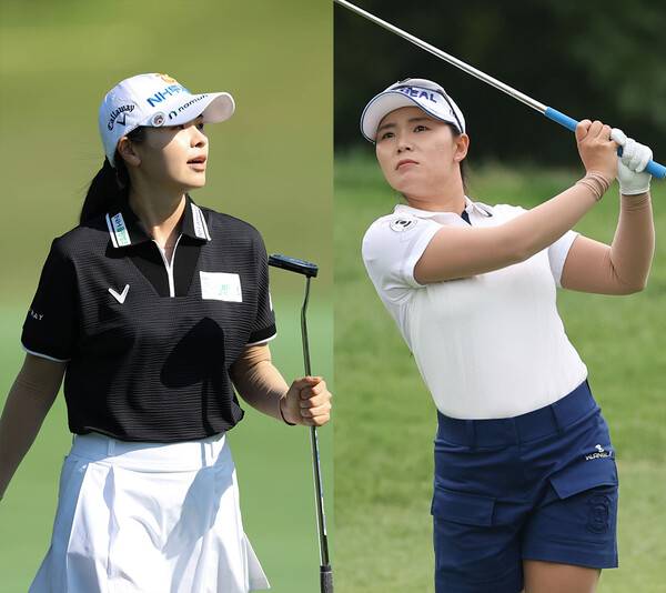 2026년 한국여자프로골프(KLPGA) 투어 제14회 E1채리티 오픈 우승 경쟁에 뛰어든 이가영, 이다연 프로가 2라운드에서 경기하는 모습이다. 사진제공=KLPGA (사진을 무단으로 사용하지 마십시오.)