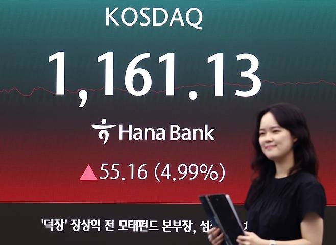 지난 22일 코스닥은 전 거래일(1105.97)보다 55.16포인트(4.99%) 상승한 1161.13에 거래를 마쳤다. 사진=뉴스1
