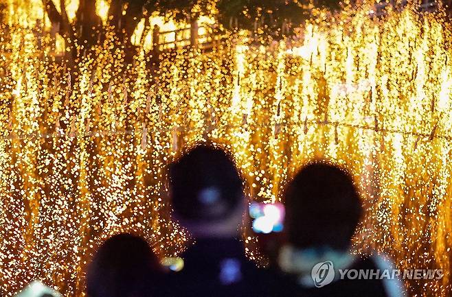 아름다운 '함안낙화놀이' (함안=연합뉴스) 박영민 기자 = 부처님오신날인 24일 오후 경남 함안군 함안면 무진정 일원에서 '제33회 함안 낙화놀이 공개행사'가 열리고 있다.
숯과 한지를 꼬아 만든 낙화봉 수천 개를 줄에 매달아 놓고 일몰 무렵 불을 붙이는 민속놀이다. 2026.5.24 ymp@yna.co.kr