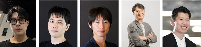 왼쪽부터 오현빈 포스텍 석박통합과정생, 타키다 유타 소니AI 연구원, 우에사카 토시미츠 연구원, 오태현 KAIST 전산학부 교수, 미츠후지 유키 소니 AI 부사장 및 뉴욕대 방문 연구교수. KAIST 제공