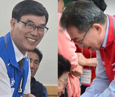 ▲ 더불어민주당 이기만(왼쪽)과 국민의힘 김진열 대구 군위군수 후보.각 선거캠프 제공