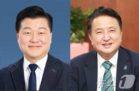 신용한 더불어민주당 충북지사 후보(왼쪽)와 김영환 국민의힘 충북지사 후보.(자료사진)/뉴스1
