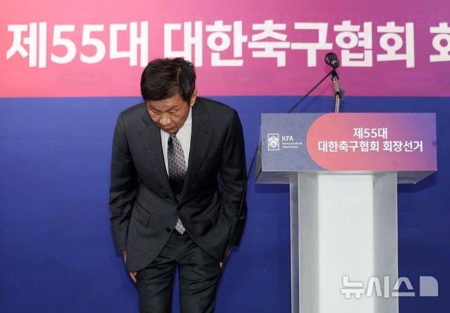 사퇴 의사를 밝힌 대한축구협회장. /사진=뉴시스 제공