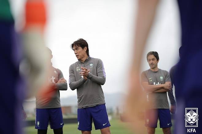 ▲ 30일 미국 유타 헤리만 자이언스뱅크 트레이닝센터에서 남자 축구대표팀이 트리니다드토바고와 친선전을 하루 앞두고 훈련을 진행했다. ⓒ 대한축구협회