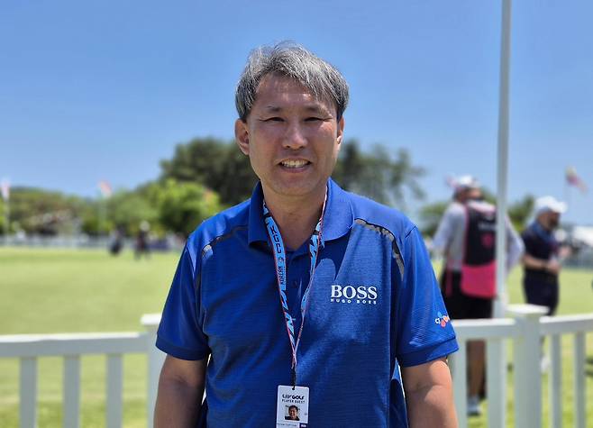 탁구 전설 안재형 회장 (부산=연합뉴스) 김경윤 기자 = 안재형 한국실업탁구연맹 회장이 29일 부산 아시아드 컨트리클럽(파70)에서 열린 LIV 골프 코리아(총상금 3천만 달러) 현장에서 연합뉴스와 만나 인터뷰하고 있다. 2026.5.29. cycle@yna.co.kr