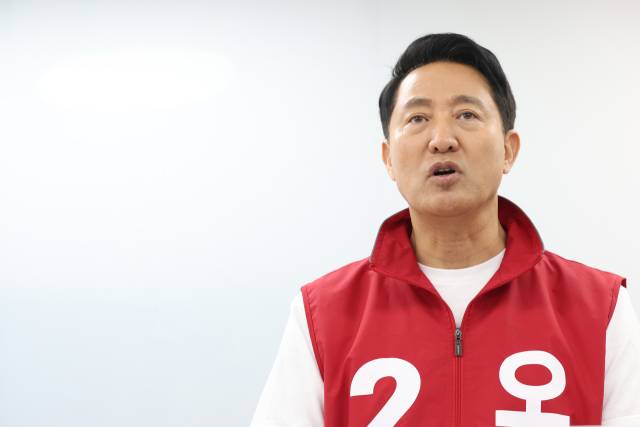 ▲국민의힘 오세훈 서울시장 후보가 지난 29일 서울 대왕빌딩에서 기자회견을 열고 서소문고가 붕괴사고 관련 서울시 압수수색에 대한 입장을 말하고 있다. ⓒ연합뉴스