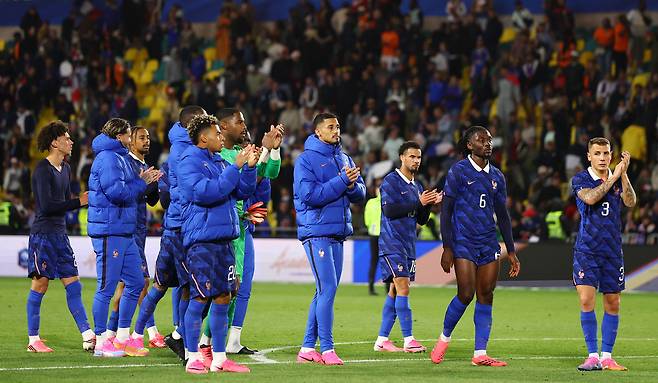 Soccer Football - International Friendly - France v Ivory Coast - The Stade de la Beaujoire - Louis Fonteneau, Nantes, France - June 4, 2026 France players after the match REUTERS/Gonzalo Fuentes/2026-06-05 06:23:09/ <저작권자 ⓒ 1980-2026 ㈜연합뉴스. 무단 전재 재배포 금지, AI 학습 및 활용 금지>