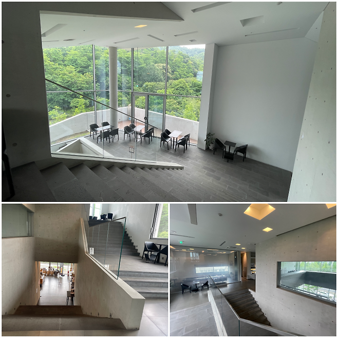 서울 구로구 항동 '9로평상'은 경사로를 따라 걷고 계단을 오르내리면서 층마다 배치된 창을 통해 자연을 볼 수 있다./사진=서윤경 기자