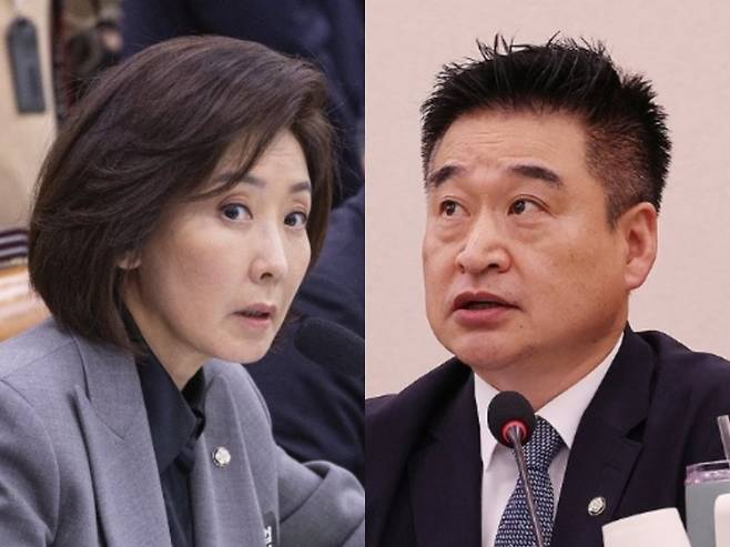 나경원 국민의힘 의원(왼쪽), 최혁진 무소속 의원. 연합뉴스
