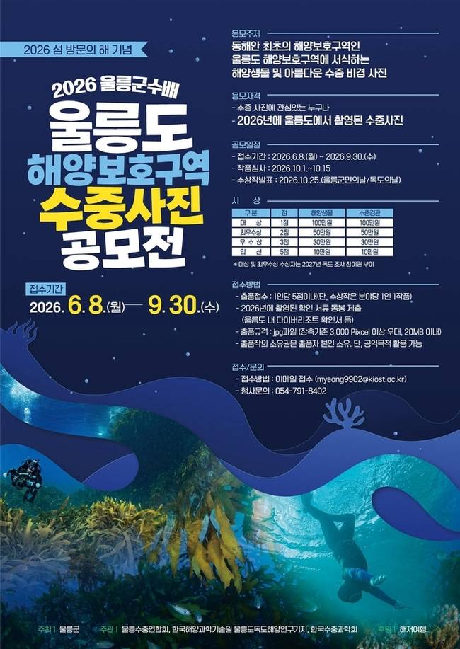 ▲ '2026 울릉군수배 수중사진 공모전' 홍보 포스터