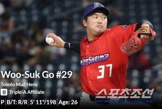 고우석. Milb.com 홈페이지 캡쳐