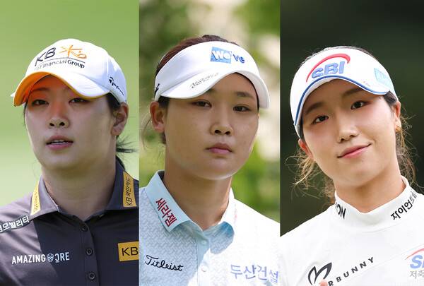 박현경, 서교림, 홍정민, 이예원, 박민지, 이율린, 임희정, 노승희, 오수민 등과 함께 2026년 대한골프협회(KGA) 주관의 메르세데스-벤츠 제40회 한국여자오픈골프선수권대회에 출전하는 한국여자프로골프(KLPGA) 투어 장타자 방신실, 김민솔 프로, 미국여자프로골프(LPGA) 투어 멤버 이동은 프로. 사진제공=KLPGA (사진을 무단으로 사용하지 마십시오.)