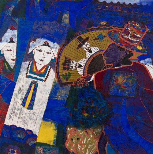 박생광의 '무당', 1982, 종이에 수묵채색, 136×136㎝. 가나문화재단