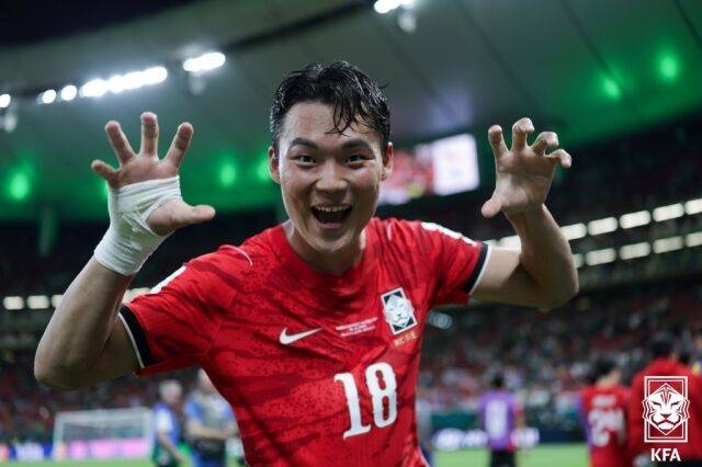 오현규는 12일 오전 11시(이하 한국시각) 멕시코 할리스코주 과달라하라 인근 사포판의 과달라하라 스타디움에서 펼쳐진 체코와의 ‘2026 북중미 월드컵’ A조 조별리그 1차전에서 결승골을 기록하며 2-1 승리를 이끌었다./대한축구협회 제공