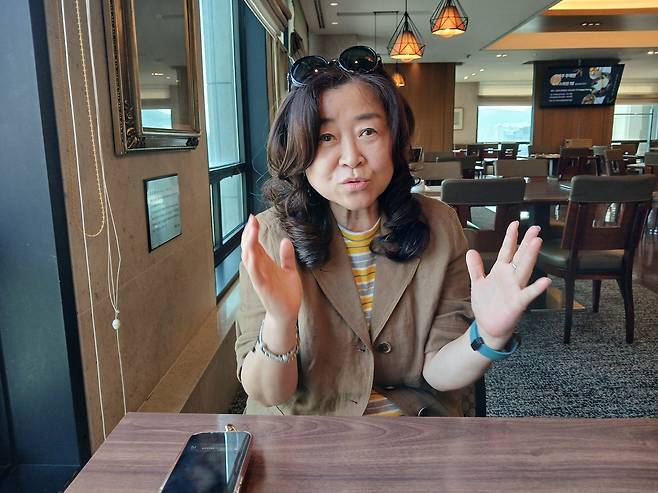 훈민문화재단 원혜경 이사장 (서울=연합뉴스) 박현수 기자 = 훈민문화재단 원혜경 이사장이 12일 서울 중구 프레스센터 19층 프레스클럽에서 연합뉴스와 인터뷰하고 있다. 2026. 6. 12. phyeonsoo@yna.co.kr