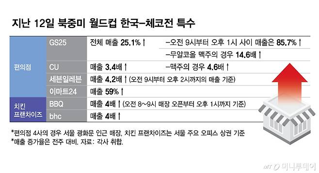 지난 12일 북중미 월드컵 한국-체코전 특수/그래픽=김현정