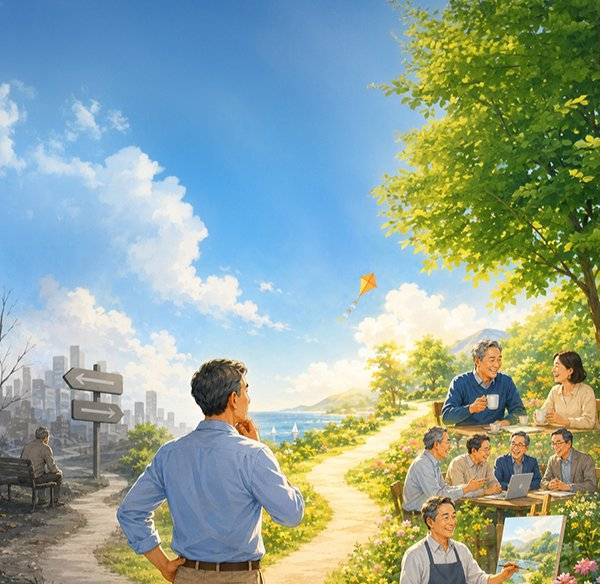 은퇴는 준비한 사람과 그러지 않은 사람에게 완전히 다른 사건이다. AI생성 이미지