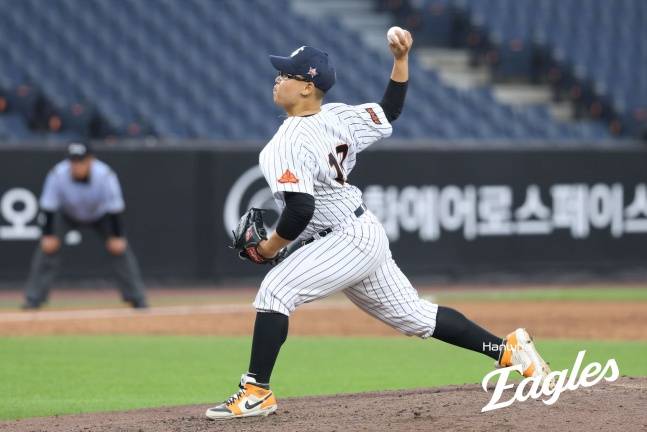 광주진흥고 김민훈이 8일 대전 한화생명볼파크에서 열린 제4회 한화이글스배 고교-대학 올스타전에 역투했다. /사진=한화 이글스 제공