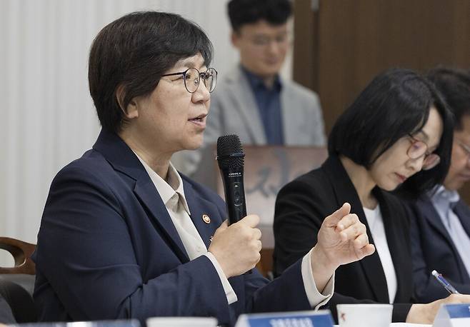 지난 11일 정부 출범 1주년 정책간담회에 참석한 정은경 보건복지부 장관 모습. / 사진=연합뉴스