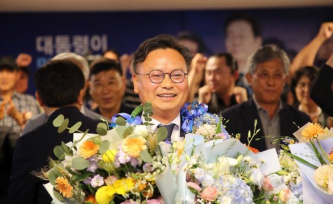 김성범 후보 당선 현장 ⓒ제주의소리 자료사진