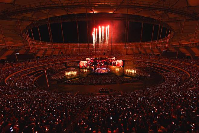 지난 12일, 13일 부산 동래구 아시아드주경기장에서 개최됐던 BTS 콘서트. 빅히트뮤직 제공